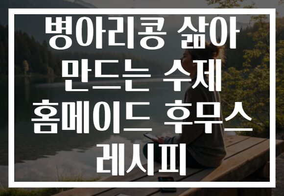 병아리콩 삶아 만드는 수제 홈메이드 후무스 레시피