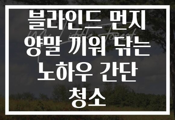 블라인드 먼지 양말 끼워 닦는 노하우 간단 청소