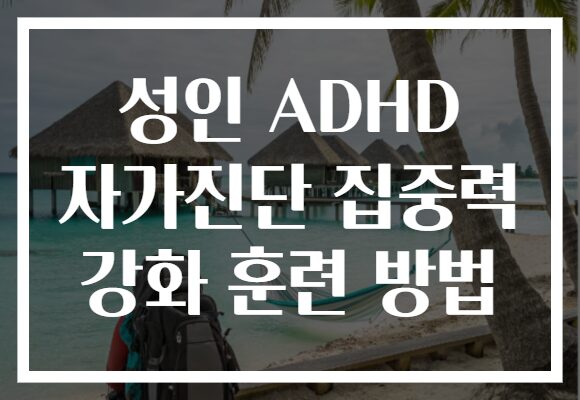 성인 ADHD 자가진단 집중력 강화 훈련 방법