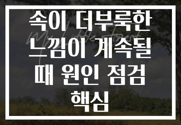 속이 더부룩한 느낌이 계속될 때 원인 점검 핵심