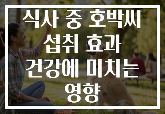 식사 중 호박씨 섭취 효과 건강에 미치는 영향