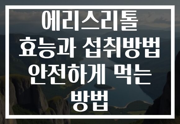 에리스리톨 효능과 섭취방법 안전하게 먹는 방법
