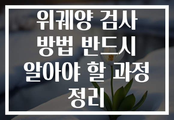 위궤양 검사 방법 반드시 알아야 할 과정 정리