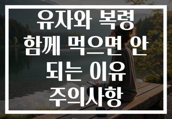 유자와 복령 함께 먹으면 안 되는 이유 주의사항