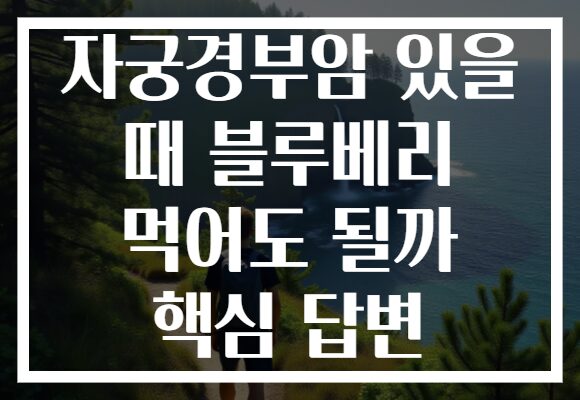 자궁경부암 있을 때 블루베리 먹어도 될까 핵심 답변