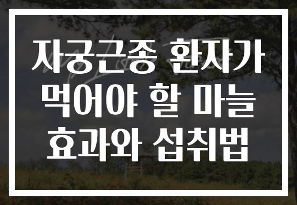 자궁근종 환자가 먹어야 할 마늘 효과와 섭취법