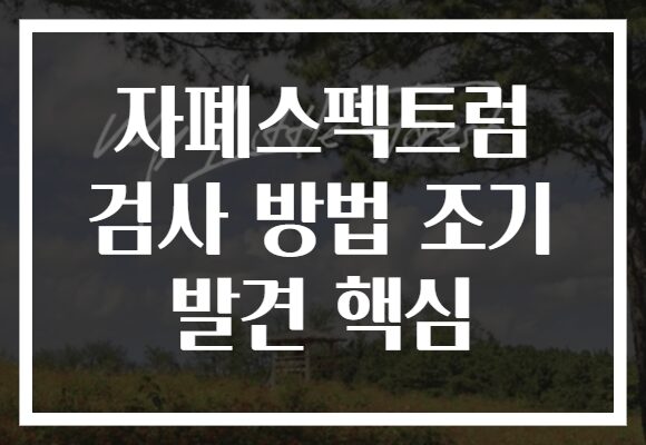 자폐스펙트럼 검사 방법 조기 발견 핵심