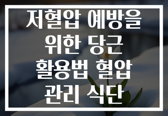 저혈압 예방을 위한 당근 활용법 혈압 관리 식단