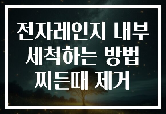 전자레인지 내부 세척하는 방법 찌든때 제거