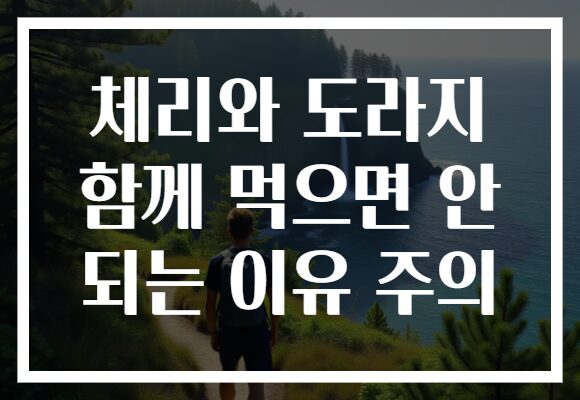 체리와 도라지 함께 먹으면 안 되는 이유 주의