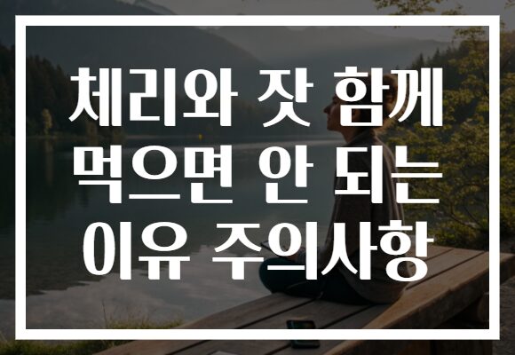 체리와 잣 함께 먹으면 안 되는 이유 주의사항