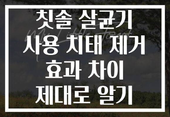 칫솔 살균기 사용 치태 제거 효과 차이 제대로 알기