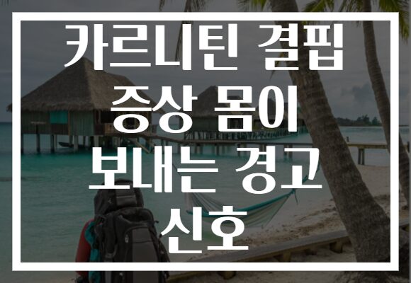 카르니틴 결핍 증상 몸이 보내는 경고 신호