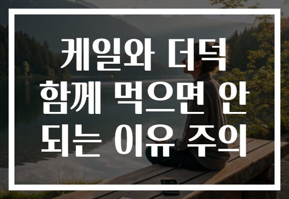 케일와 더덕 함께 먹으면 안 되는 이유 주의