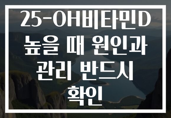 25-OH비타민D 높을 때 원인과 관리 반드시 확인