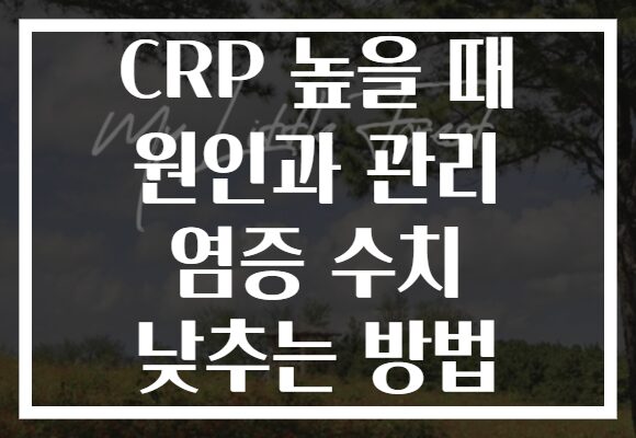 CRP 높을 때 원인과 관리 염증 수치 낮추는 방법