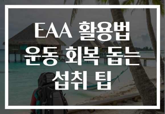 EAA 활용법 운동 회복 돕는 섭취 팁
