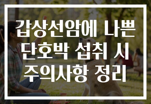 갑상선암에 나쁜 단호박 섭취 시 주의사항 정리