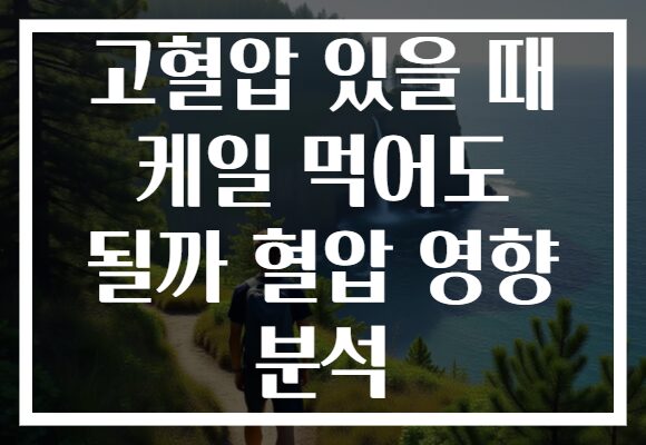 고혈압 있을 때 케일 먹어도 될까 혈압 영향 분석
