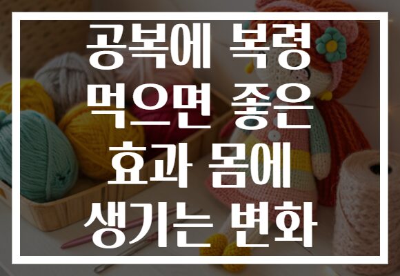 공복에 복령 먹으면 좋은 효과 몸에 생기는 변화