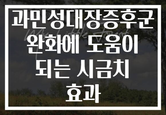 과민성대장증후군 완화에 도움이 되는 시금치 효과