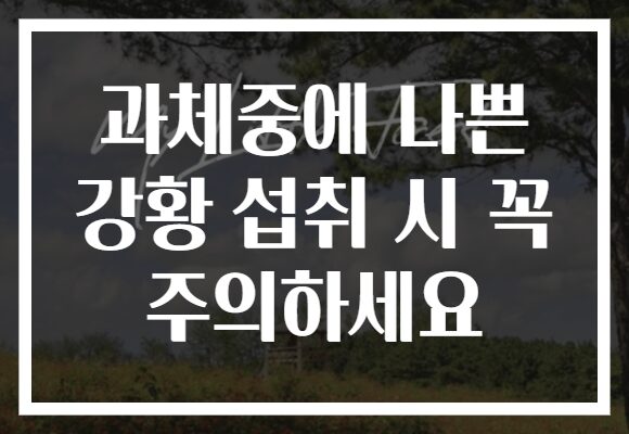 과체중에 나쁜 강황 섭취 시 꼭 주의하세요