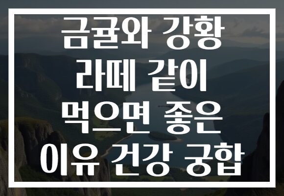 금귤와 강황 라떼 같이 먹으면 좋은 이유 건강 궁합