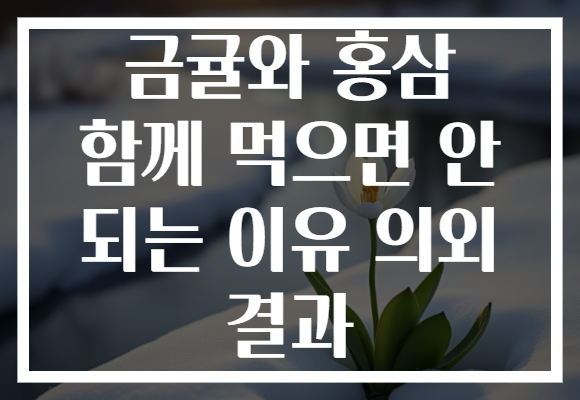 금귤와 홍삼 함께 먹으면 안 되는 이유 의외 결과