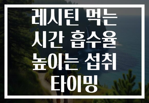 레시틴 먹는 시간 흡수율 높이는 섭취 타이밍
