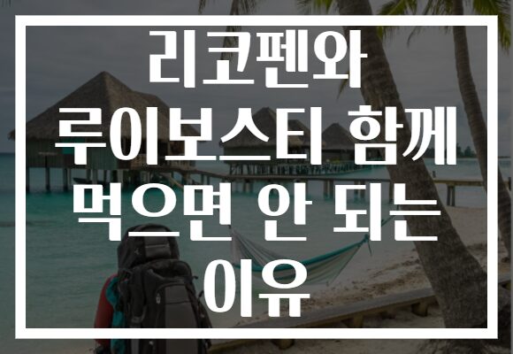 리코펜와 루이보스티 함께 먹으면 안 되는 이유