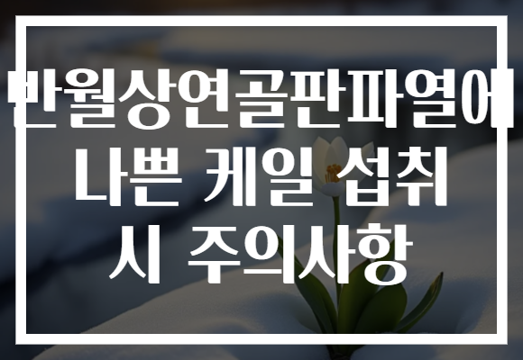 반월상연골판파열에 나쁜 케일 섭취 시 주의사항