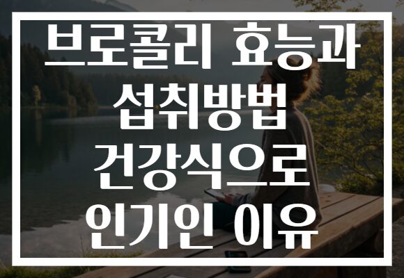 브로콜리 효능과 섭취방법 건강식으로 인기인 이유