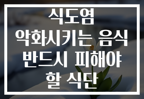 식도염 악화시키는 음식 반드시 피해야 할 식단