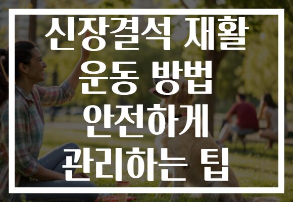 신장결석 재활 운동 방법 안전하게 관리하는 팁