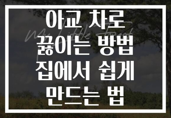 아교 차로 끓이는 방법 집에서 쉽게 만드는 법