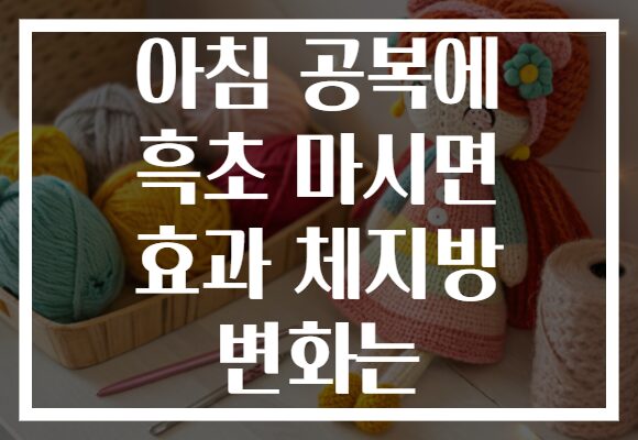 아침 공복에 흑초 마시면 효과 체지방 변화는