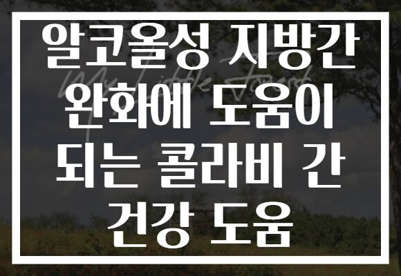 알코올성 지방간 완화에 도움이 되는 콜라비 간 건강 도움