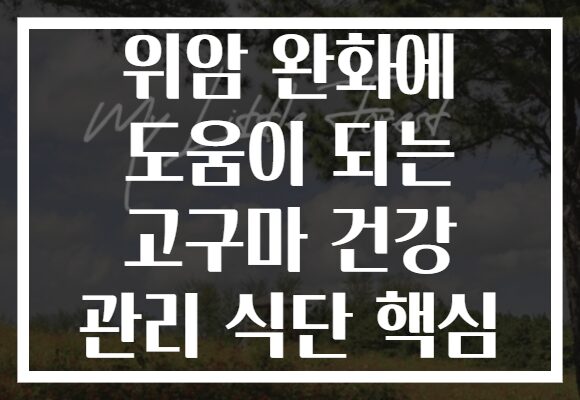 위암 완화에 도움이 되는 고구마 건강 관리 식단 핵심