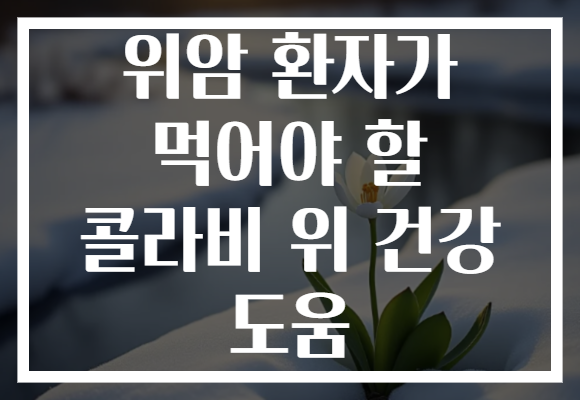 위암 환자가 먹어야 할 콜라비 위 건강 도움
