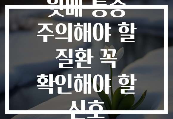 윗배 통증 주의해야 할 질환 꼭 확인해야 할 신호