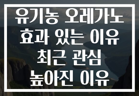 유기농 오레가노 효과 있는 이유 최근 관심 높아진 이유