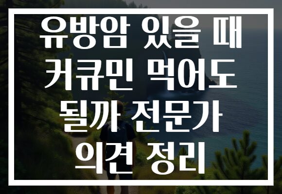 유방암 있을 때 커큐민 먹어도 될까 전문가 의견 정리