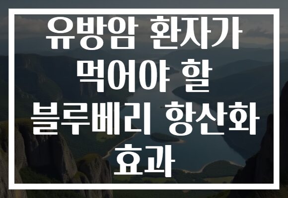 유방암 환자가 먹어야 할 블루베리 항산화 효과