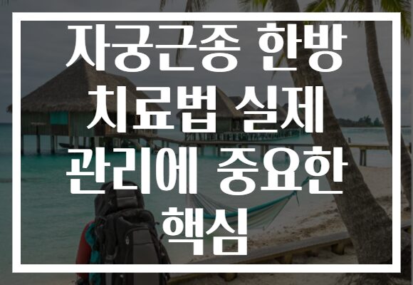 자궁근종 한방 치료법 실제 관리에 중요한 핵심