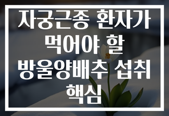 자궁근종 환자가 먹어야 할 방울양배추 섭취 핵심