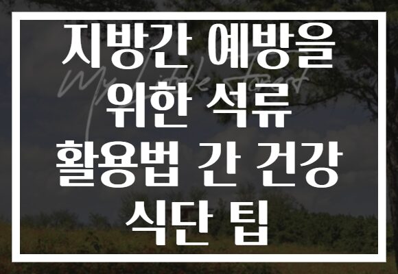 지방간 예방을 위한 석류 활용법 간 건강 식단 팁