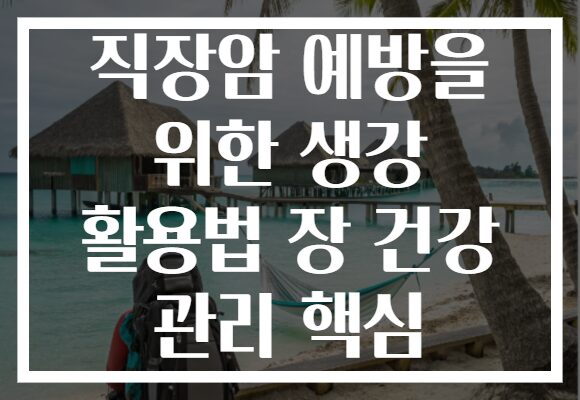 직장암 예방을 위한 생강 활용법 장 건강 관리 핵심