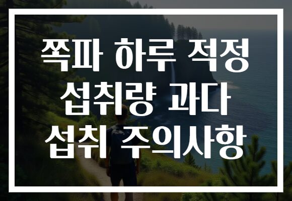 쪽파 하루 적정 섭취량 과다 섭취 주의사항