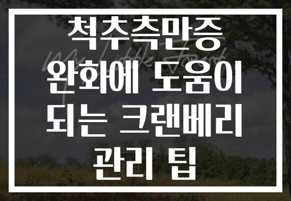 척추측만증 완화에 도움이 되는 크랜베리 관리 팁