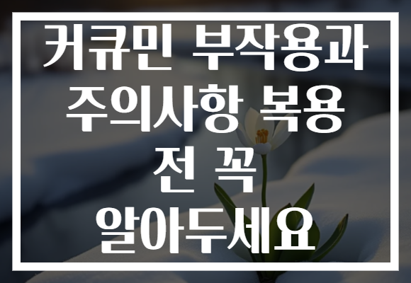 커큐민 부작용과 주의사항 복용 전 꼭 알아두세요